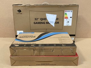 3 X PC GAMING MONITORS TO INCLUDE Z-EDGE 32" UG 32 LCD HD CURVED GAMING MONITOR - RRP £200: LOCATION - B10