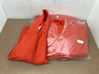 2 X JUSTHOODS MULTI-PACK MENS BURNT ORANGE HOODIES - UK SIZE LARGE: LOCATION - B8