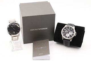 EMPORIO ARMANI MENS AR-11310 RETRO WATCH TO INCLUDE HUGO BOSS MENS STAINLESS STEEL QUARTZ WATCH: LOCATION - A-2