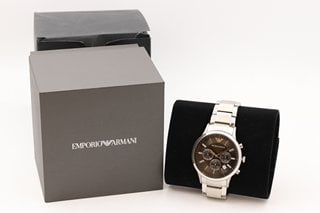 EMPORIO ARMANI MENS AR2434 MULTI-FUNCTION STAINLESS STEEL WATCH - RRP £188: LOCATION - FRONT BOOTH