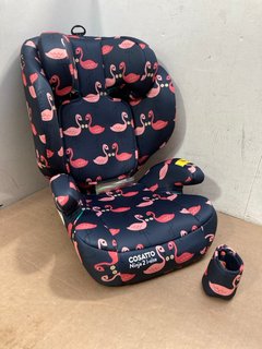 COSATTO NINJA 2 I-SIZE KIDS HIGH BACK CAR SEAT IN PRETTY FLAMINGO DESIGN: LOCATION - B5