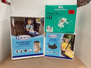 3 X CAR SEATS TO INCLUDE GRACO BOOSTER BASIC: LOCATION - B5