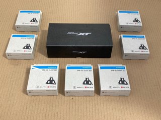 QTY OF SHIMANO SPD-SL CLEAT SET FOR ROAD BIKE TO INCLUDE SHIMANO DEORE XT DOUBLE SIDED PEDAL: LOCATION - B1