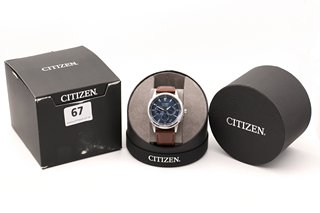 CITIZEN ECO-DRIVE W.R. 10 BAR LEATHER STRAP MENS WATCH: LOCATION - A-2