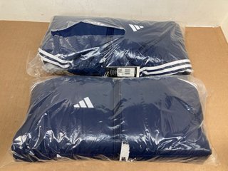 2 X ADIDAS MENS TIRO 24 WINTER JACKETS IN NAVY - UK SIZE SMALL - COMBINED RRP £110: LOCATION - B0