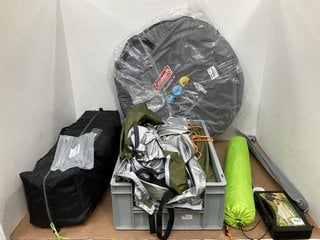 QTY OF OUTDOOR ITEMS TO INCLUDE COLEMAN GALIANO 2 PERSON TENT: LOCATION - C1