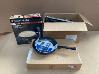 3 X HOUSEHOLD ITEMS TO INCLUDE RUSSELL HOBBS FIESTA CREPE MAKER: LOCATION - C7