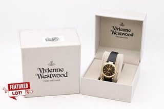 VIVIENNE WESTWOOD WOMENS ORB HEART WATCH IN BLACK & GOLD - RRP £215: LOCATION - FRONT BOOTH