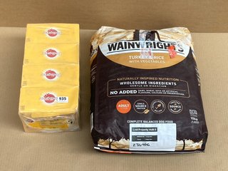 WAINWRIGHTS 15KG TURKEY & RICE DRY DOG FOOD - BBE 01/08/2025 TO INCLUDE 4 X MULTI-PACK PEDIGREE PUPPY FOOD - BBE 27/04/2026: LOCATION - C15