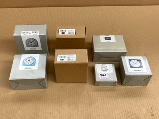 QTY OF SEIKO CLOCKS TO INCLUDE SMALL FREESTANDING BEDSIDE CLOCK: LOCATION - C15