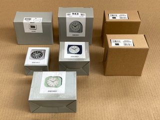 QTY OF SEIKO CLOCKS TO INCLUDE SMALL FREESTANDING BEDSIDE CLOCK: LOCATION - C15