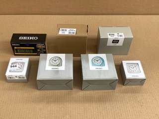 QTY OF SEIKO CLOCKS TO INCLUDE SMALL FREESTANDING BEDSIDE CLOCK: LOCATION - C15