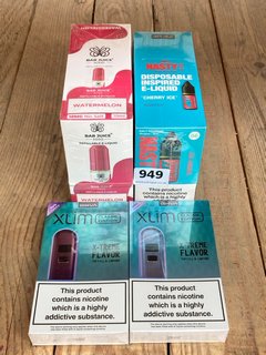 4 X MULTI-PACK VAPE ITEMS TO INCLUDE BAR JUICE 5000 REFILLABLE LIQUID IN WATERMELON (PLEASE NOTE: 18+YEARS ONLY. ID MAY BE REQUIRED): LOCATION - D0