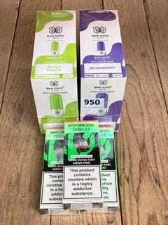 5 X MULTI-PACK VAPE ITEMS TO INCLUDE BAR JUICE REFILLABLE LIQUID IN APPLE PEACH (PLEASE NOTE: 18+YEARS ONLY. ID MAY BE REQUIRED): LOCATION - D0