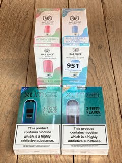 4 X MULTI-PACK VAPE ITEMS TO INCLUDE BAR JUICE REFILLABLE LIQUID IN STRAWBERRY KIWI FLAVOUR (PLEASE NOTE: 18+YEARS ONLY. ID MAY BE REQUIRED): LOCATION - D0