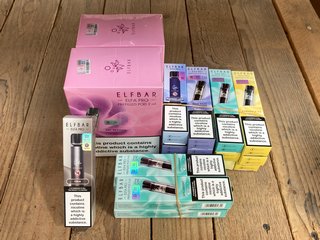 QTY OF MULTI-PACK VAPE ITEMS TO INCLUDE ELFBAR ELFA PRO REFILLED POD (PLEASE NOTE: 18+YEARS ONLY. ID MAY BE REQUIRED): LOCATION - D0