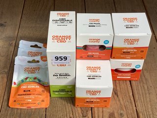 QTY OF ORANGE COUNTY CBD ITEMS TO INCLUDE CBD GUMMIES - BBE 03/01/2026 (PLEASE NOTE: 18+YEARS ONLY. ID MAY BE REQUIRED): LOCATION - D0