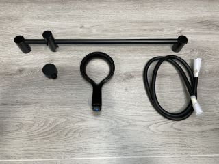 BLACK SHOWER SLIDE RAIL KIT WITH SHOWER HANDSET & HOSE - RRP £85: LOCATION - RACKING 1