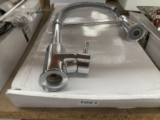 MONO KITCHEN SPRING TAP IN CHROME WITH DETACHABLE RINSER HEAD: LOCATION - RACKING 2