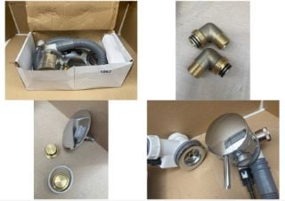 CHROME BATH OVERFLOW FILLER WITH POP UP WASTE - RRP £190: LOCATION - RACKING 2