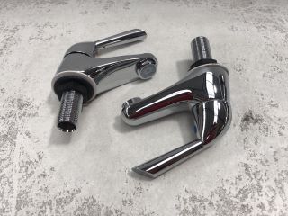 PAIR OF ALL CHROME BASIN PILLAR TAPS - RRP £110: LOCATION - RACKING 3