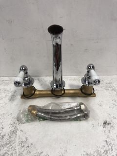 WALL MOUNTED TRADITIONAL LEVER ACTION BASIN MIXER IN CHROME - RRP £235: LOCATION - RACKING 3