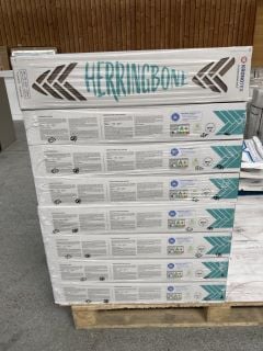 (COLLECTION ONLY) 16 PACKS OF KRONOTEX HERRINGBONE 665 X 133 X 8MM DARK OAK FLOORING 19.8M2 APPROX - RRP £895: LOCATION - D2