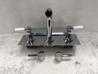 WALL MOUNTED LEVER ACTION BASIN MIXER IN CHROME WITH SPOUT - RRP £255: LOCATION - RACKING 3