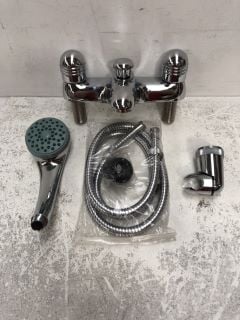 DECK MOUNTED BSM IN CHROME WITH SHOWER HANDSET, HOSE & WALL MOUNTING BRACKET - RRP £345: LOCATION - RACKING 3