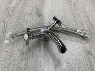 TRADITIONAL CROSSHEAD MONO BASIN MIXER TAP IN CHROME - RRP £170: LOCATION - RACKING 1