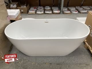 1600 X 750MM MODERN TWIN SKINNED DOUBLE ENDED FREESTANDING BATH WITH INTEGRAL CHROME SPRUNG WASTE & OVERFLOW WITH WASTE FITTINGS - RRP £1399: LOCATION - C1