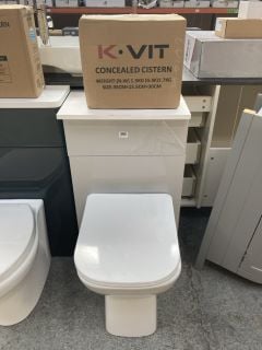 (COLLECTION ONLY) 490 X 240MM W/C UNIT IN LIGHT GREY & WHITE WITH BTW PAN & SEAT WITH A CONCEALED CISTERN FITTING KIT - RRP £780: LOCATION - D2