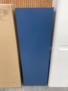 (COLLECTION ONLY) WALL HUNG 1 DOOR BATHROOM CABINET IN SATIN BLUE 1200 X 400 X 260MM - RRP £485: LOCATION - D3