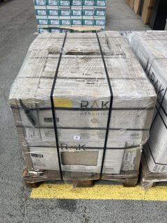 PALLET OF RAK 600 X 300MM PORCELAIN EXTERIOR GRADE FREEZE THAW RESISTANT TILES IN SURFACE OFF WHITE RELIEF APPROX 41M2 IN TOTAL 912KG - RRP £3365 (HEAVY ITEM, ADEQUATE VEHICLE & MANPOWER REQUIRE: LOC