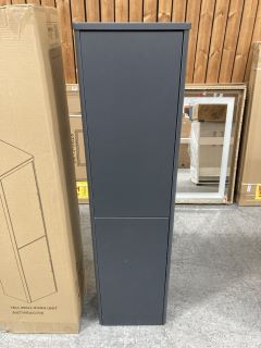 (COLLECTION ONLY) WALL HUNG 2 DOOR BATHROOM CABINET IN ANTHRACITE 1400 X 350 X 260MM - RRP £545: LOCATION - D3