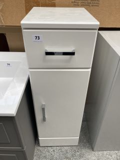 (COLLECTION ONLY) FLOOR STANDING 1 DOOR 1 DRAWER BATHROOM CABINET IN WHITE 250 X 300 X 770MM - RRP £205: LOCATION - C3