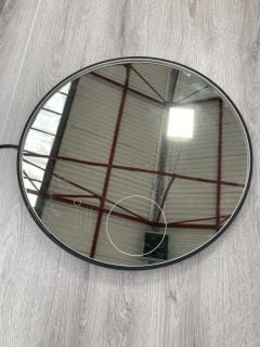 (COLLECTION ONLY) 600MM DIAM BLACK FRAMED LED ILLUMINATED BATHROOM MIRROR: LOCATION - C3 TABLES