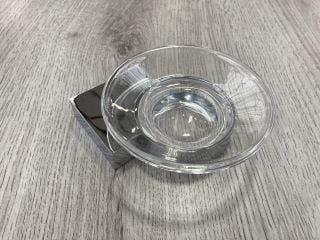 VITRA DIAGON WALL MOUNTED CHROME & GLASS SOAP DISH - RRP £109: LOCATION - C3 TABLES