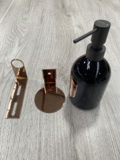 VITRA COPPER & BLACK ORIGIN WALL MOUNTED LIQUID SOAP DISPENSER - RRP £138: LOCATION - C3 TABLES