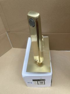 WALL MOUNTED BASIN MIXER IN BRUSHED BRASS: LOCATION - RACKING 2