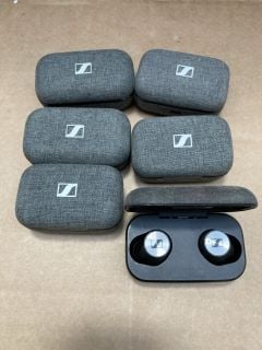 6 X PAIRS OF SENNHEISER EARBUDS IN CASES: LOCATION - F6