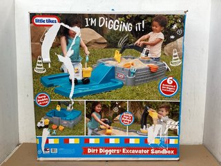 LITTLE TIKES DIRT DIGGERS EXCAVATOR SANDBOX FOR CHILDREN INCLUDES LID AND PLAY SAND ACCESSORIES - MODEL - XCL657085M: LOCATION - WH5