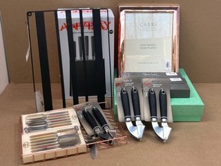 QTY OF ASSORTED JOHN LEWIS & PARTNERS HOUSEHOLD ITEMS TO INCLUDE 6 PIECE STAINLESS STEEL KNIFE BLOCK SET (PLEASE NOTE: 18+YEARS ONLY. ID MAY BE REQUIRED): LOCATION - F1