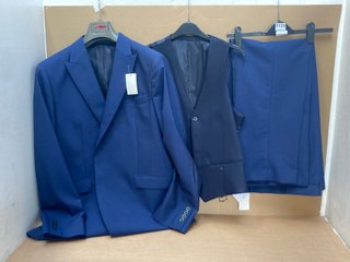 3X ASSORTED JOHN LEWIS & PARTNERS MENS CLOTHING ITEMS IN VARIOUS SIZES TO INCLUDE REGULAR FIT WAISTCOAT IN NAVY: LOCATION - F1