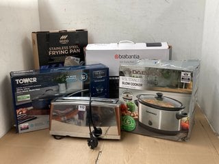 QTY OF ASSORTED KITCHEN APPLIANCES TO INCLUDE DAEWOO 6.5L STAINLESS STEEL SLOW COOKER WITH 3 HEAT SETTINGS - MODEL- SDA1788: LOCATION - WH5