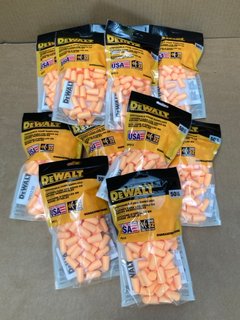 QTY OF DEWALT 50 PAIR DISPOSABLE FOAM EARPLUGS: LOCATION - F1