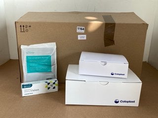 BOX OF ASSORTED MEDICAL ITEMS TO INCLUDE COLOPLAST ASSURA IRRIGATION SLEEVES: LOCATION - E1