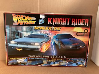 BACK TO THE FUTURE VS KNIGHT RIDER TIME MACHINE VS K.I.T.T SCALEXTRIC - RRP £159.99: LOCATION - E3