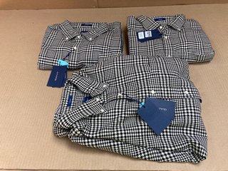 3 X GANT OVERSIZED HOUNDSTOOTH COTTON SHIRT IN BLACK/WHITE - UK L - COMBINED RRP £405.00: LOCATION - E5