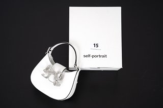 SELF-PORTRAIT WHITE CRESCENT BOW MICRO BAG - RRP £350: LOCATION - BOOTH